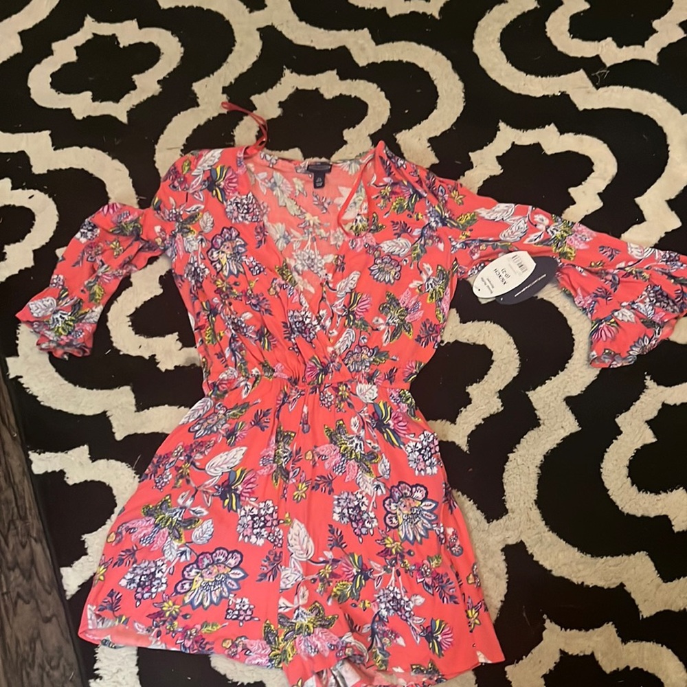 Cute pink floral romper